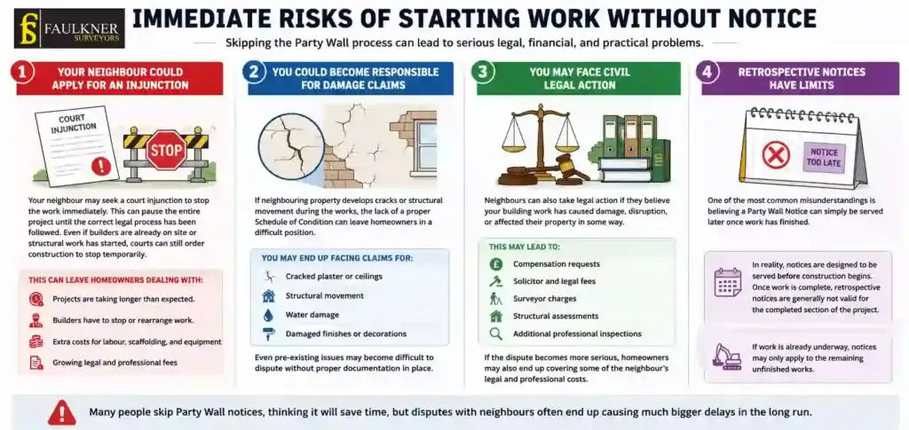What Happens If You Start Work Without a Party Wall Notice? 1 Immediate Risks of Starting Work Without Party Wall Notice Southall